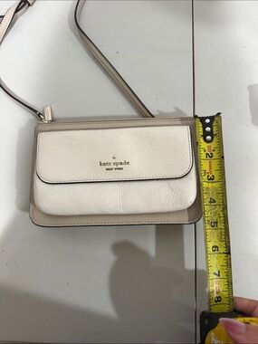 kate spade cream and beige leather crossbody bag